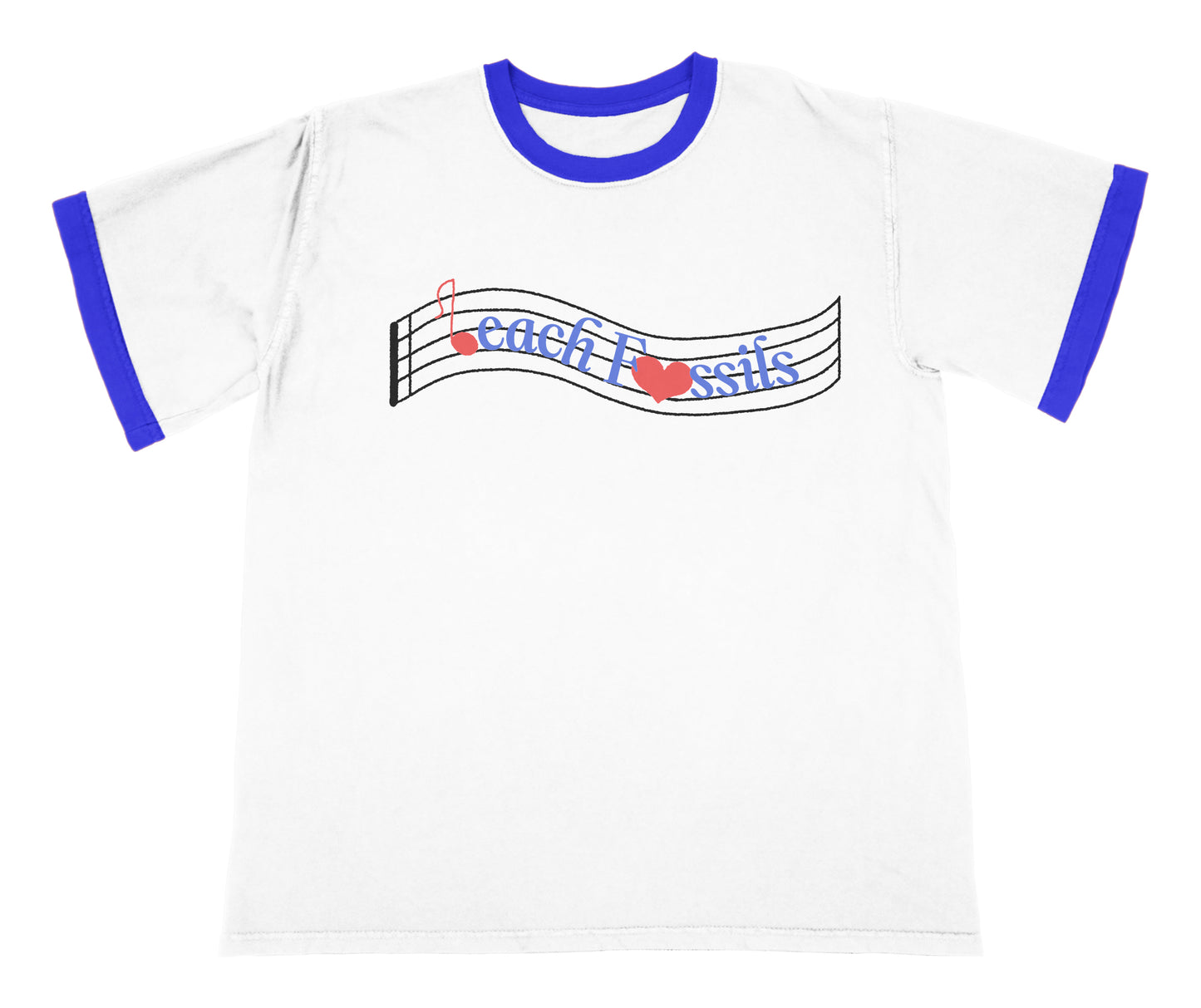 Beach Fossil Blue Music Note Ringer T-Shirt