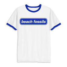 Load image into Gallery viewer, Beach Fossils Blue Logo Ringer T Shirt
